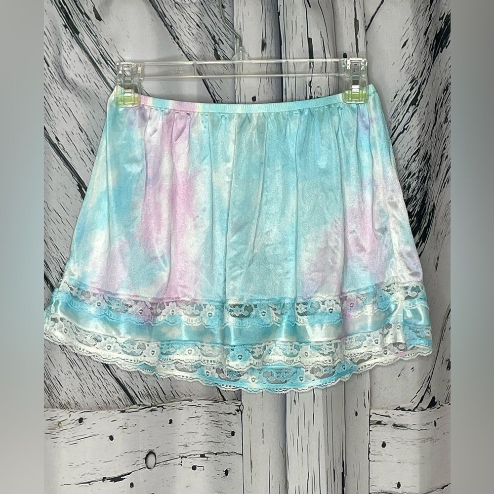 Furst Of A Kind Tie Dye Mini Slip Lace Trim OS
